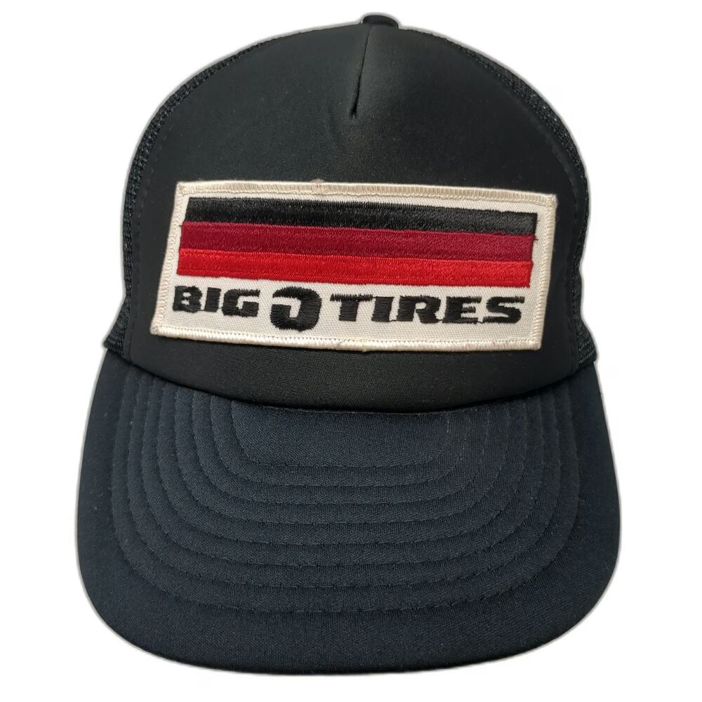 Nissin Trucker Hat Black One Size Big O Tires Mesh Snapback Patch Automotive